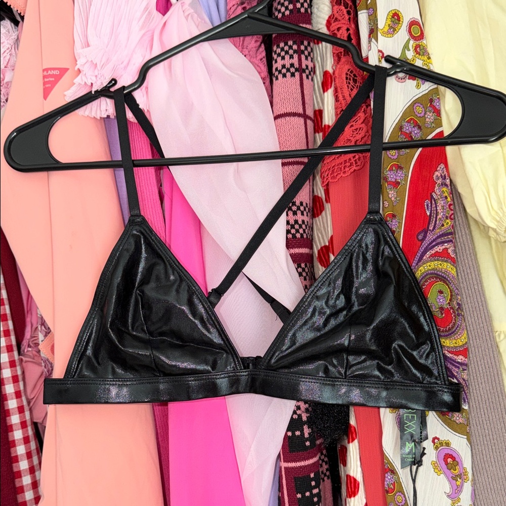Elegant Black Satin Bralette